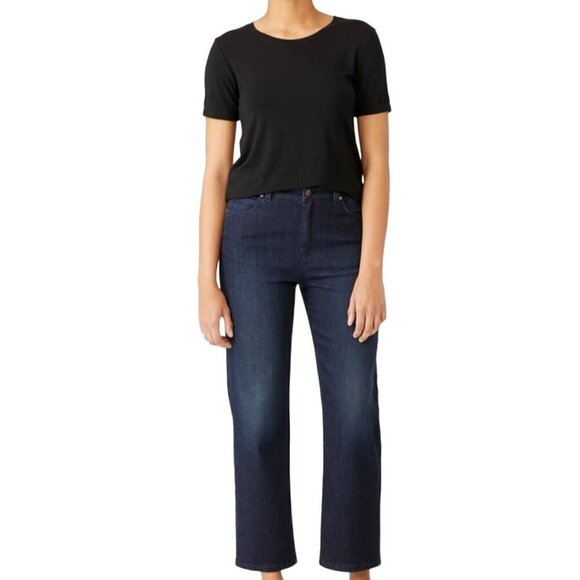 Eileen Fisher Organic Cotton Stretch Straight Ankle Jeans Size 10 - Picture 1 of 7